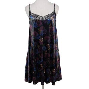 Hot Topic Velvet Floral Butterfly Slip Dress Womens Size Medium Whimsigoth Fairy